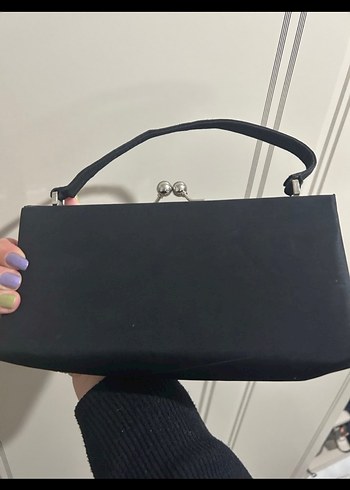 Siyah Nakışlı Boncuk İşlemeli Süet Clutch - Görsel 10