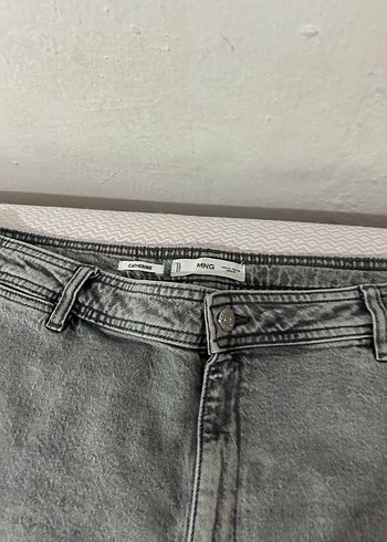 50 Beden gri Renk Gri Midi Kadın Denim Pantolon