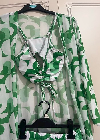 Yeşil  Üç Parçalı Plaj Takımı - Görsel 5