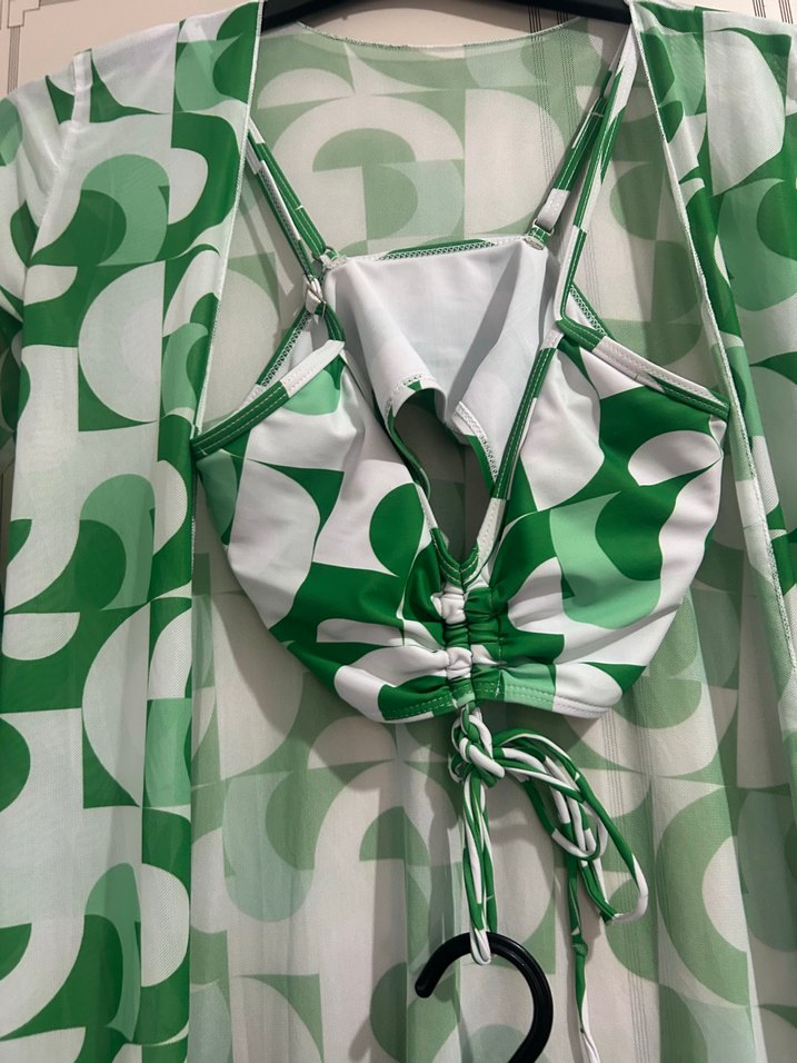 Yeşil  Üç Parçalı Plaj Takımı - Görsel 4