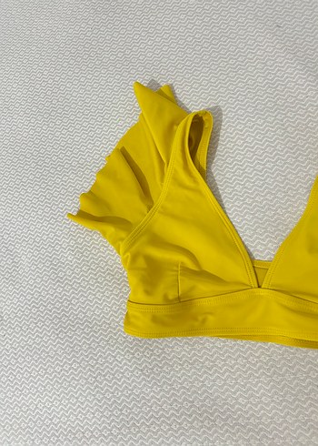 s Beden Sarı Fırfırlı Bohem Bikini Takımı