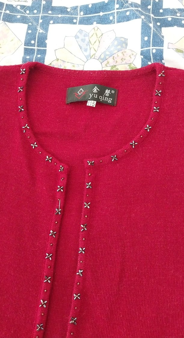 Nakışlı Kırmızı  Kadın Hırka - Görsel 4