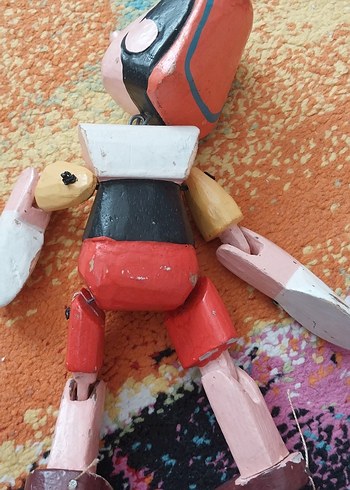 Renkli Ahşap Pinokyo Oyuncak Figürü - Görsel 3