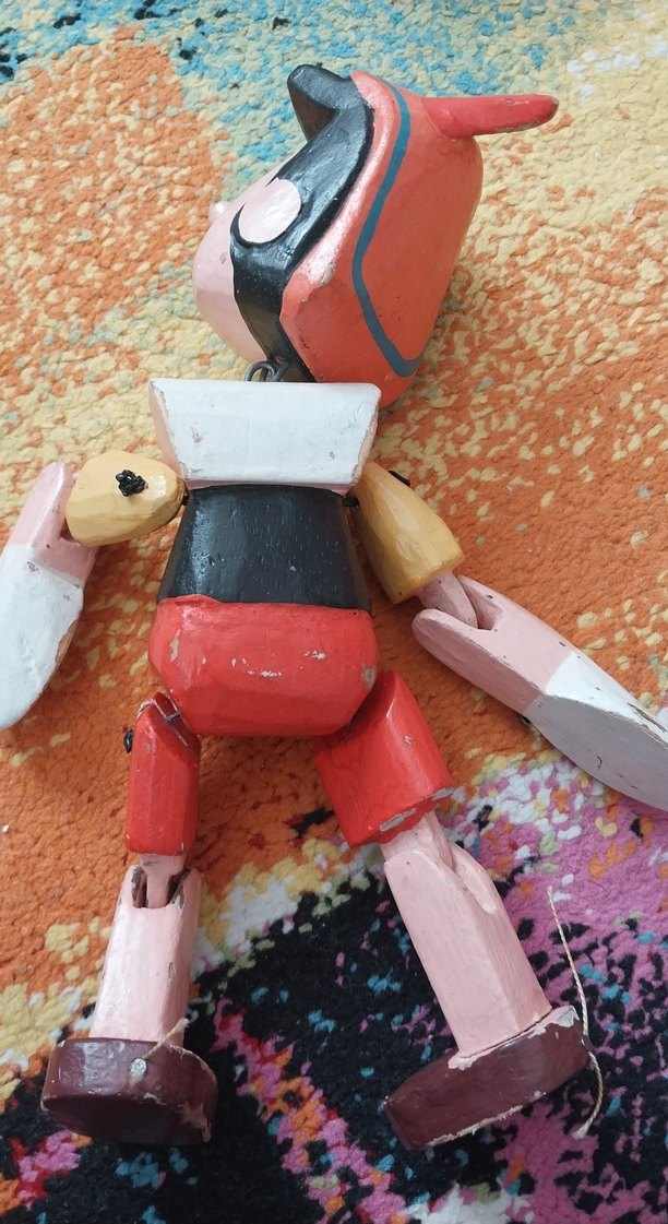 Renkli Ahşap Pinokyo Oyuncak Figürü - Görsel 3