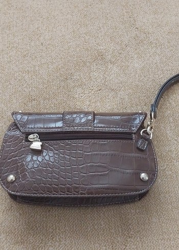 Kahverengi Deri Yılan Desenli Tokalı Kadın Çanta - Görsel 5