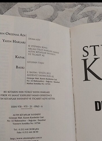 Beden Stephen king duma adası