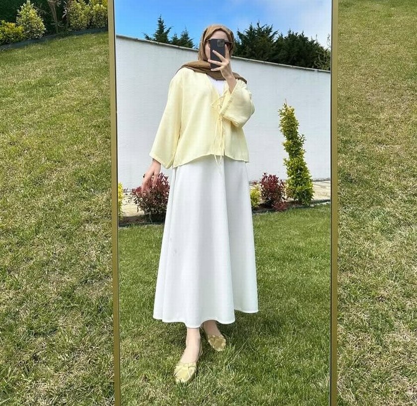 Beyaz Kloş etek - Görsel 2