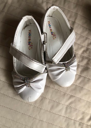 Kız Çocuk Beyaz Tokalı Babet Ayakkabı - Görsel 8