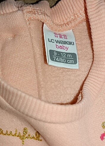 9-12 Ay Beden ten rengi Renk Kiz bebek sweatshirt 