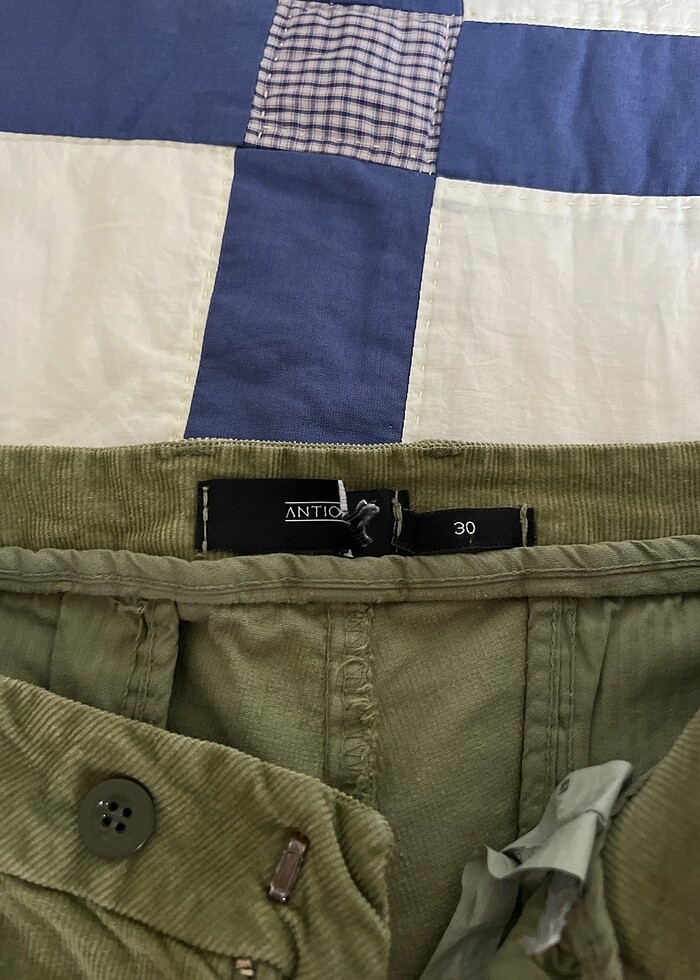 haki kadife pantolon - Görsel 3