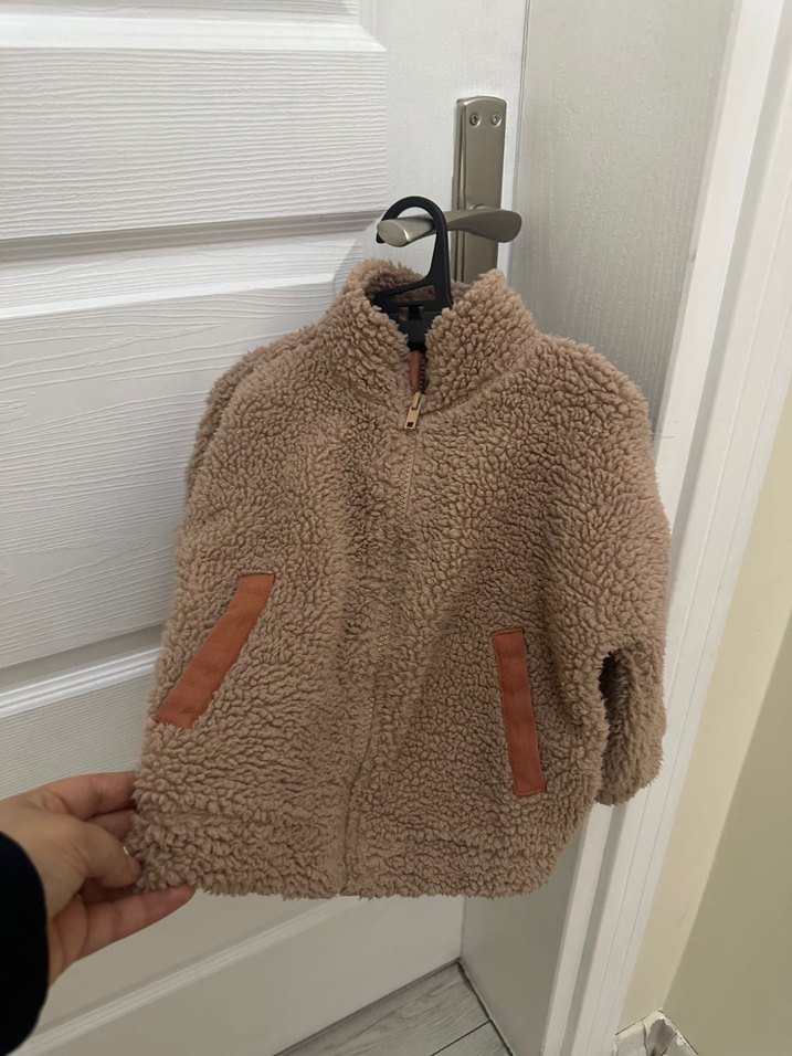 Kahverengi Peluş  Çocuk Mont - Görsel 2