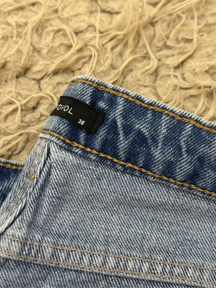 Gri Detaylı Mavi Kadın Denim Pantolon - Görsel 3