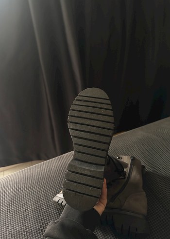 Gri Kamuflaj Desenli Süet  Kadın Bot - Görsel 4