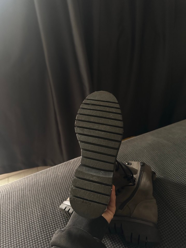 Gri Kamuflaj Desenli Süet  Kadın Bot - Görsel 4