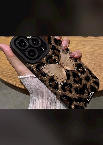Kahverengi Payetli Bohem Telefon Kılıfı Apple 13uyumlu