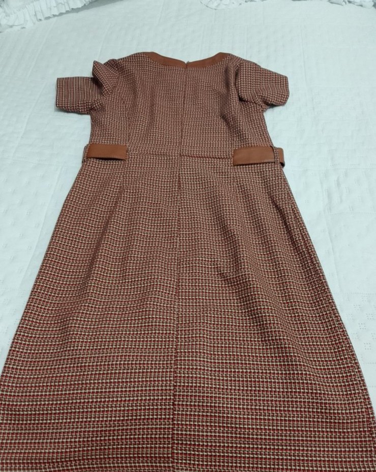 Kahverengi Kemerli Midi Kadın Elbise - Görsel 3