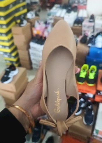 Diğer Bej Kadın Blok düz Babet