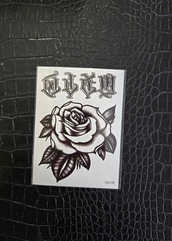 gül ve  yazı desenli  gecici dövme - Görsel 2