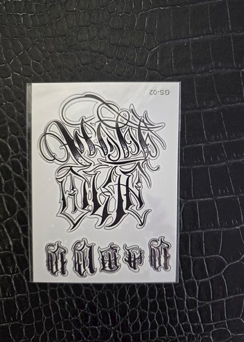 gül ve  yazı desenli  gecici dövme - Görsel 4