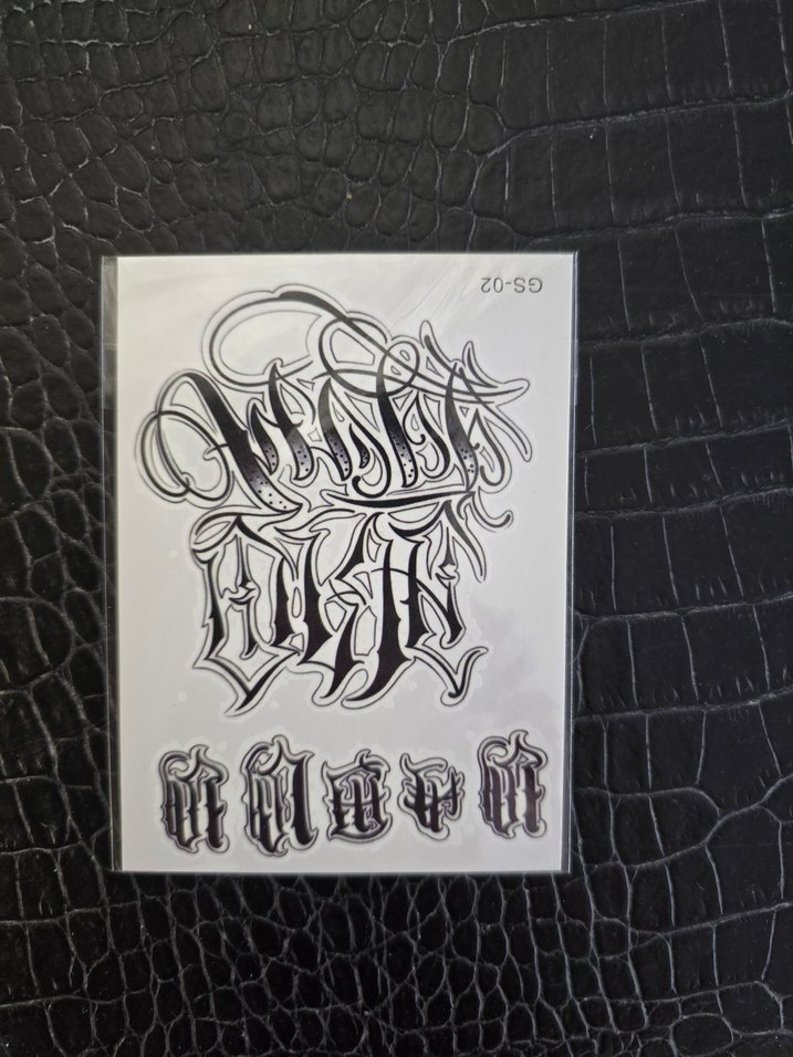 gül ve  yazı desenli  gecici dövme - Görsel 4