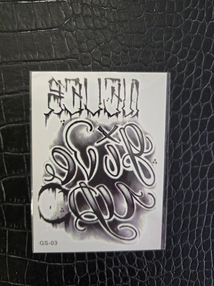 gül ve  yazı desenli  gecici dövme - Görsel 5