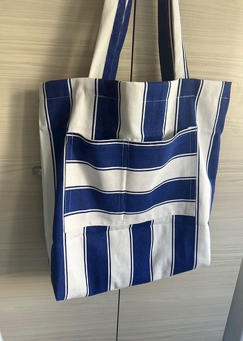 Mavi Çizgili Bohem Kadın Çanta