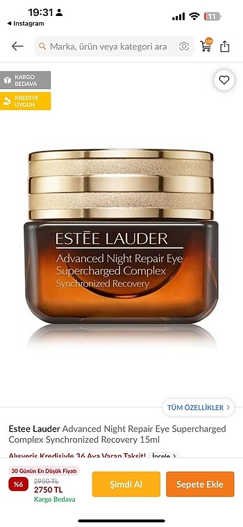 Beden Estee lauder göz kremi