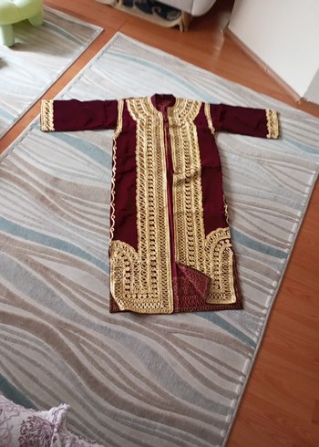 Bordo Nakışlı Uzun Kol Bohem Kadın Elbise