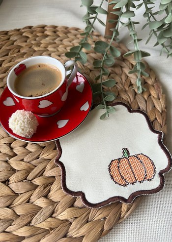 Kabak Nakışlı Kahverengi sunum peçetesi - Görsel 2