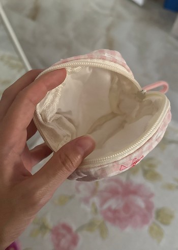 Beden Pembe Baskılı Fermuarlı Makyaj Çantası