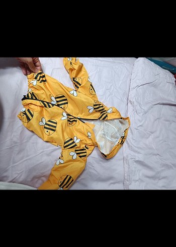Parlak Sarı Baskılı Fermuarlı Kedi Kıyafeti - Görsel 3