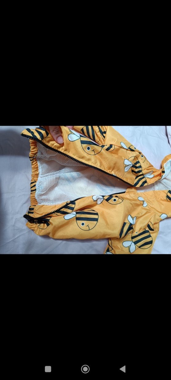 Parlak Sarı Baskılı Fermuarlı Kedi Kıyafeti - Görsel 2