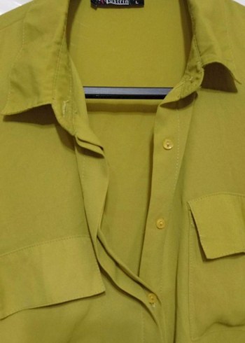 Düğmeli Uzun Kollu Keten Kadın Gömlek - Görsel 3