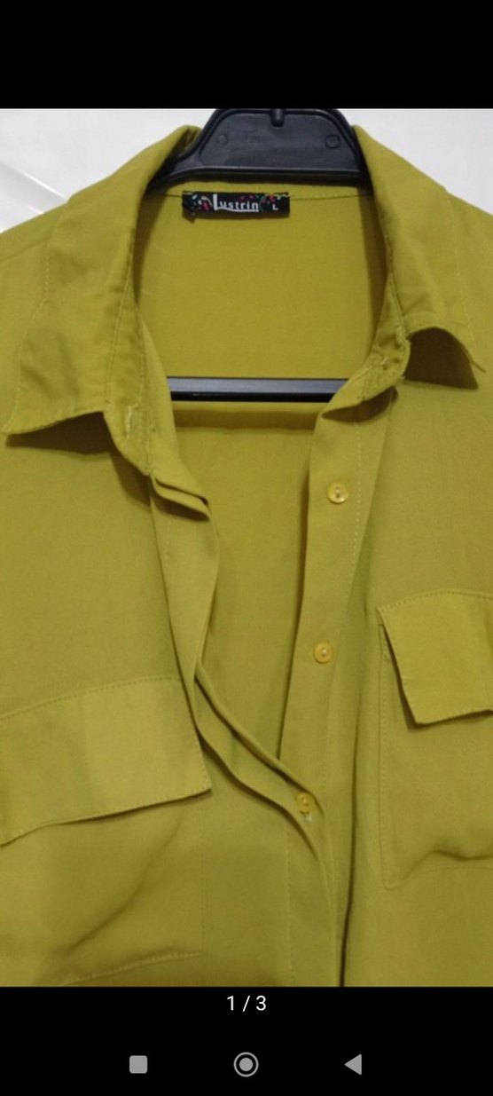 Düğmeli Uzun Kollu Keten Kadın Gömlek - Görsel 3