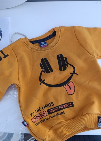 Sarı Baskılı Erkek Çocuk Sweatshirt - Görsel 2