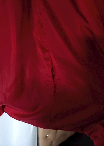 Bordo düğmeli uzun kaban - Görsel 10