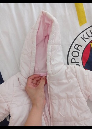 Kapüşonlu pudra Pembe Bebek Tulumu - Görsel 3