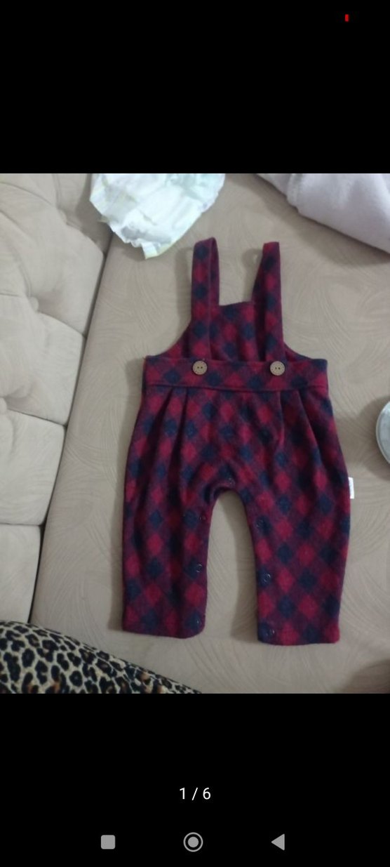 Düğmeli Bordo Erkek Çocuk Tulum - Görsel 2