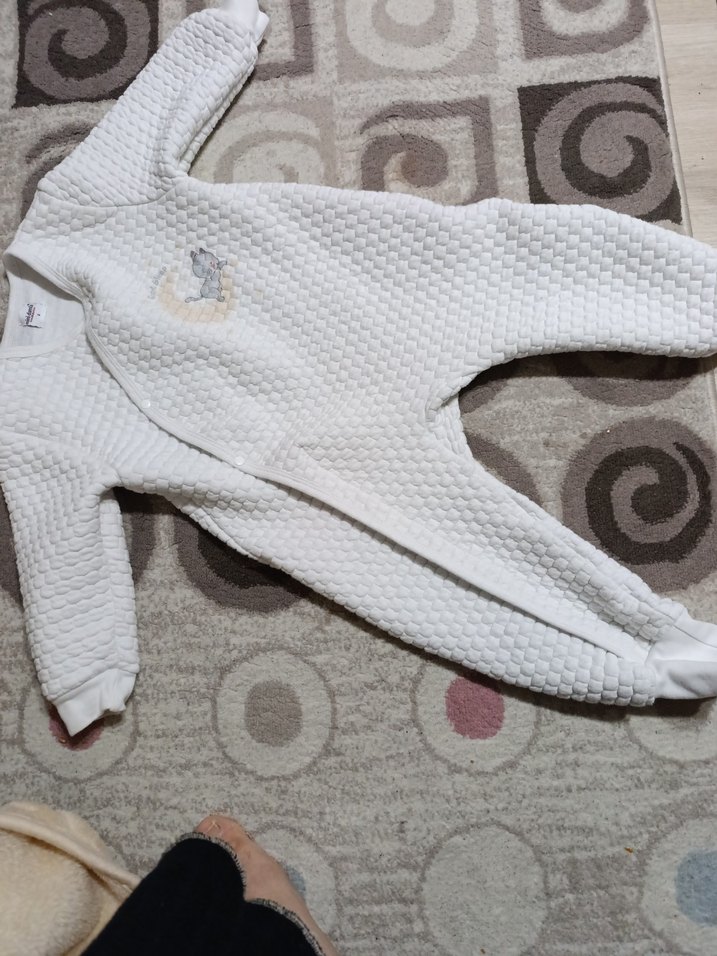 Bebek için beyaz yumuşak tulum - Görsel 2