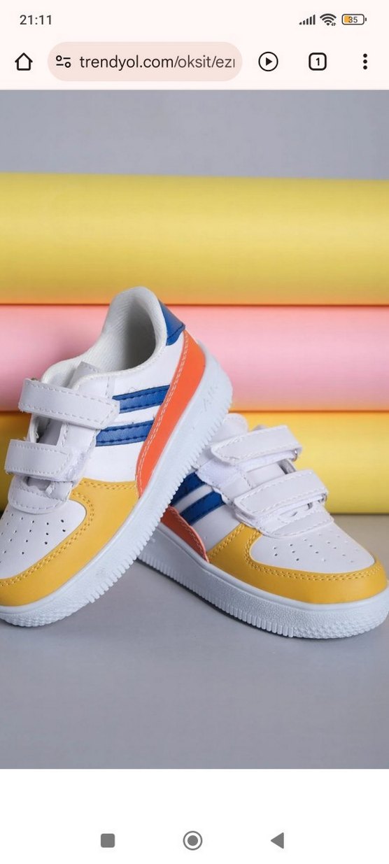 Renkli Erkek Çocuk Spor Ayakkabı Velcro - Görsel 2