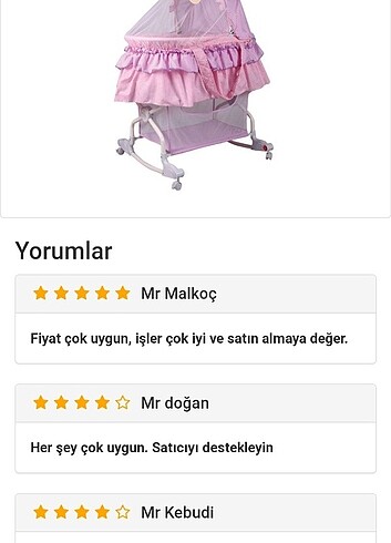 Beşik kurulum yapılması gerekiyor orijinal resmi yok