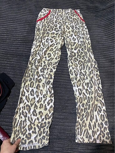 xl Beden Kadın Leopar Pijama Takımı