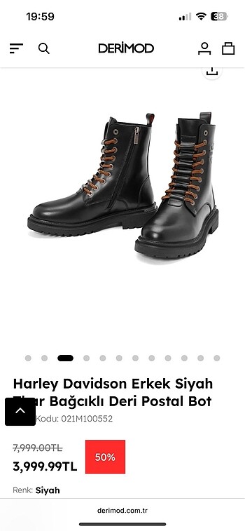 Harley Davidson Harley Davidson Erkek Siyah bot