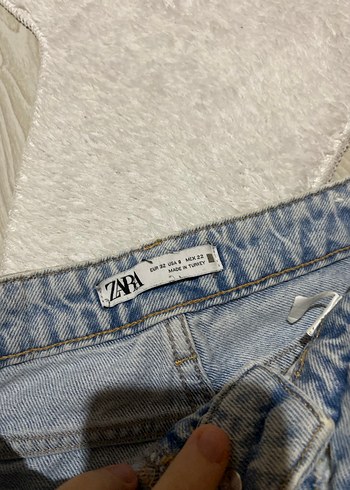 Zara Mavi Midi Boy Regular Fit Kadın Kot Pantolon