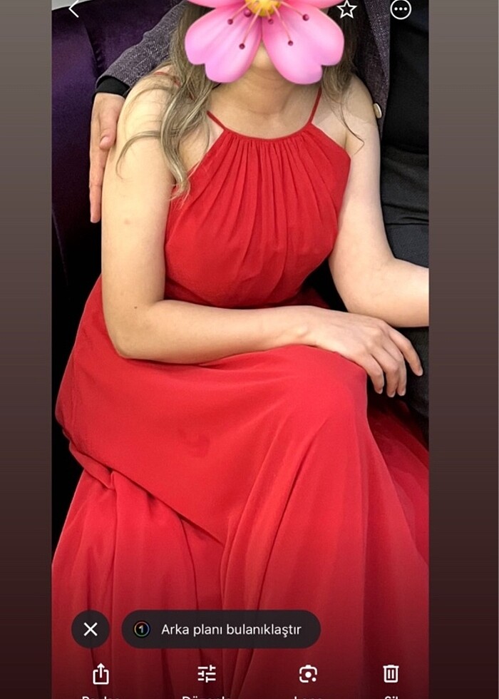 Kırmızı uzun elbise - Görsel 3