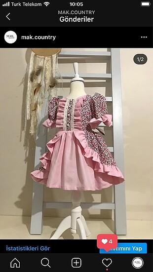 Pembe çiçekli elbise