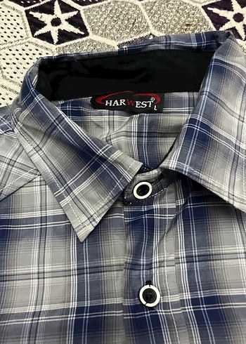 Gri Erkek Kısa Kollu Düğmeli Gömlek - Görsel 2