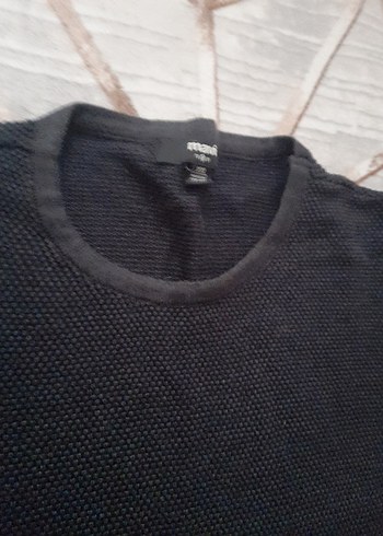 Mavi Gri Erkek Keten Triko Sweatshirt