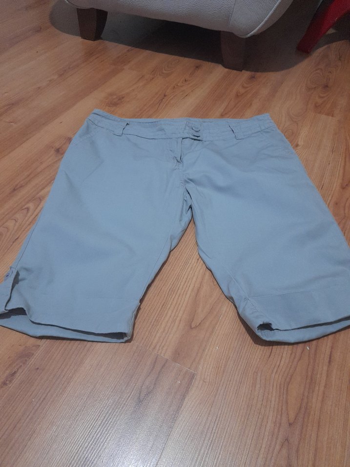 Gri Kadın Bermuda Şort - Görsel 2