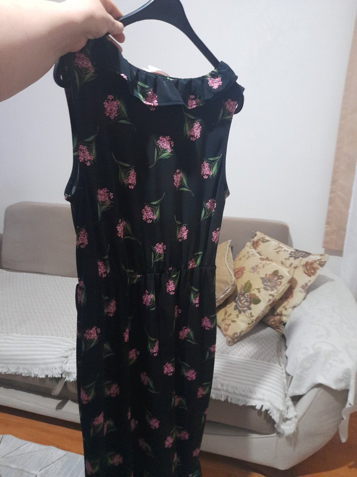 Çiçek Desenli sirt  Kadın Elbise - Görsel 4